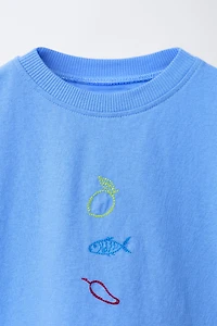 EMBROIDERED TEXT T-SHIRT