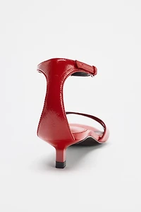 LEATHER ANKLE STRAP SANDALS