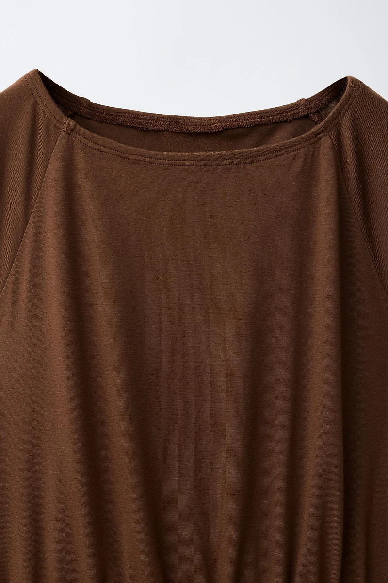 SASH DETAIL RUFFLED DRESS