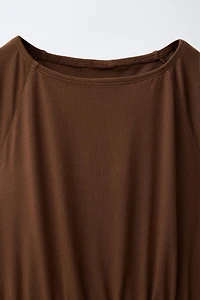 SASH DETAIL RUFFLED DRESS