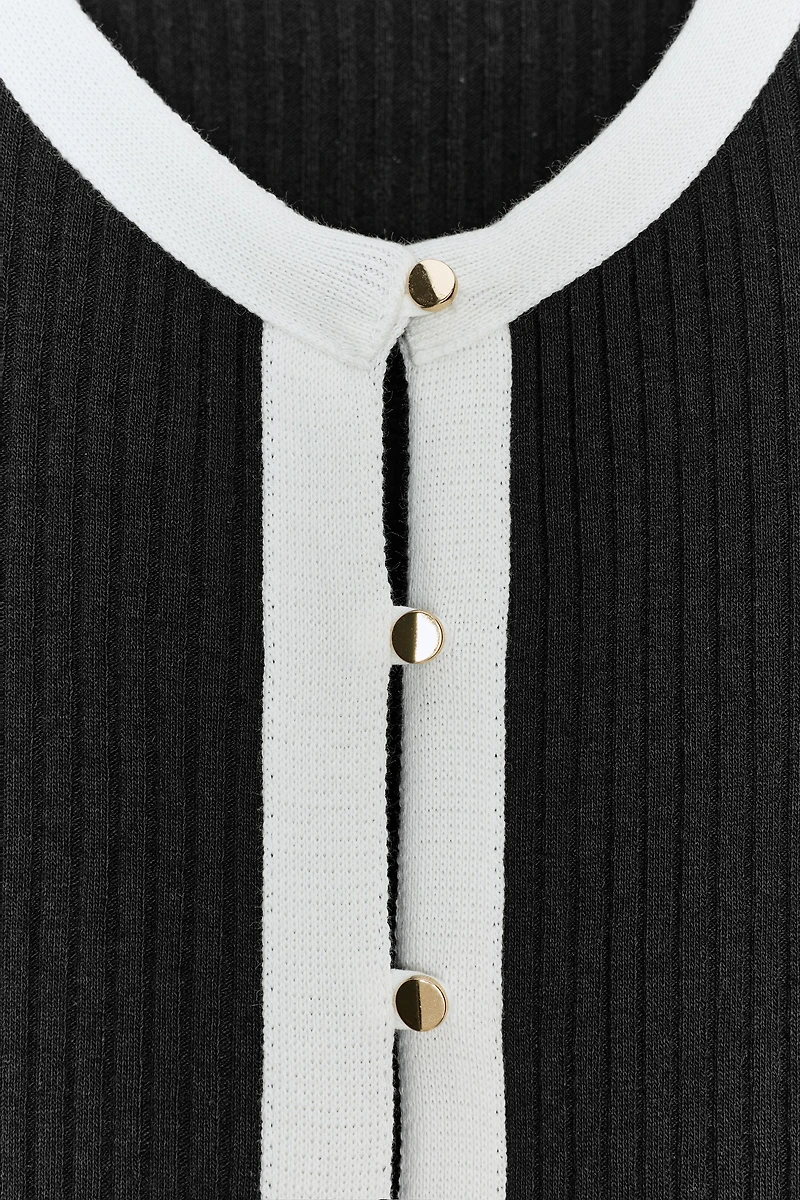 CONTRAST KNIT COMBINATION JACKET