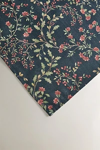 LOT DE SERVIETTES DE TABLE COTON LIN FLEURI NOËL (LOT DE 2)