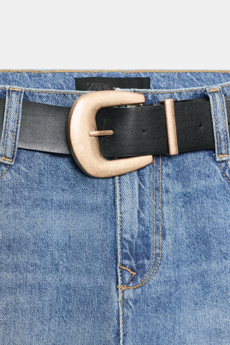 Z1975 MID-RISE SLIM FIT BELTED JEANS