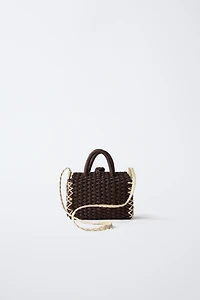 RAFFIA EFFECT POLKA DOT CROSSBODY BAG