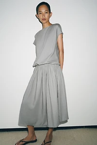 ZW COLLECTION LINEN BLEND MIDI DRESS