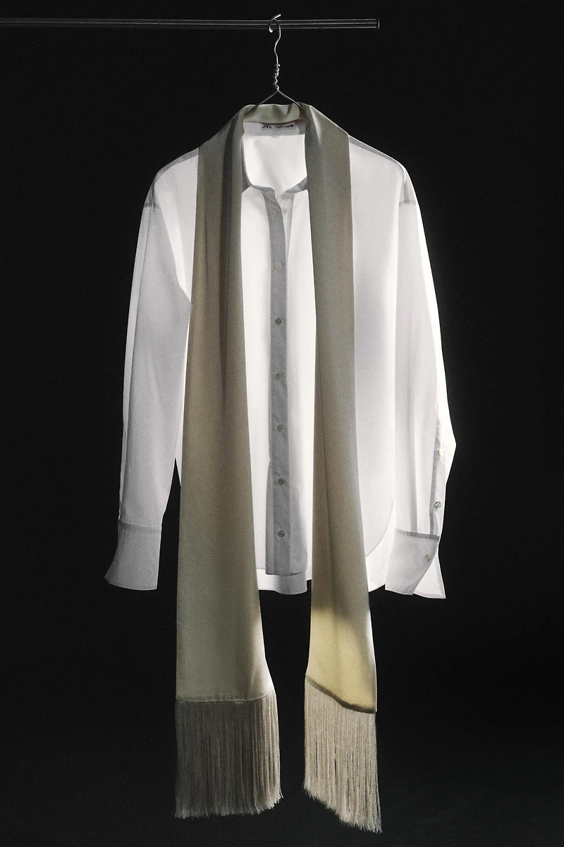 FRINGED SCARF SHIRT ZW COLLECTION