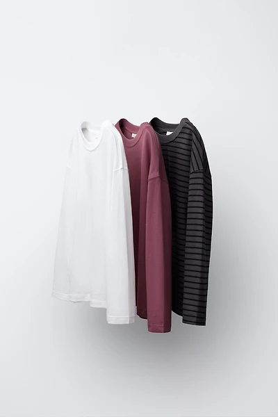 LOT TROIS HAUTS UNIS ET À RAYURES