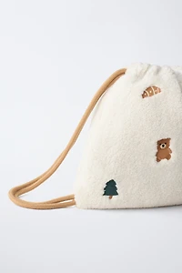 EMBROIDERED FLEECE BAG