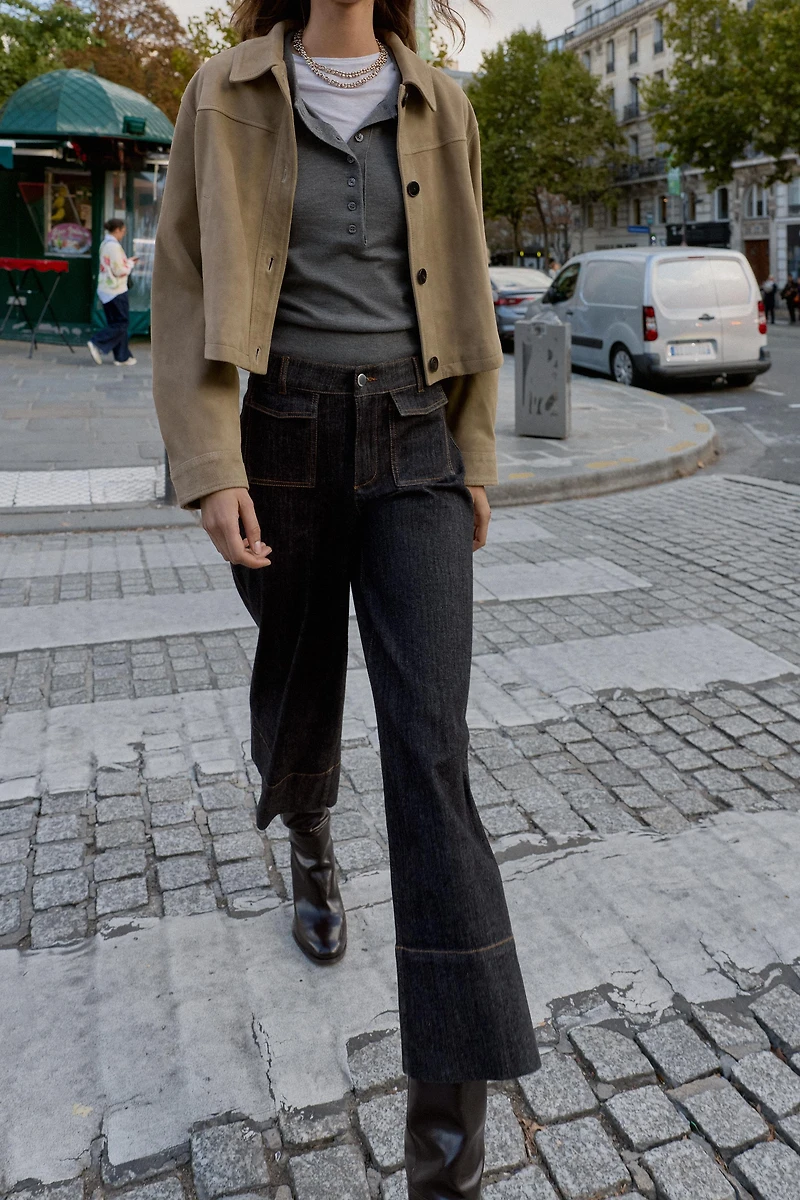 Z1975 MID-RISE CULOTTE JEANS WITH FLAP POCKETS