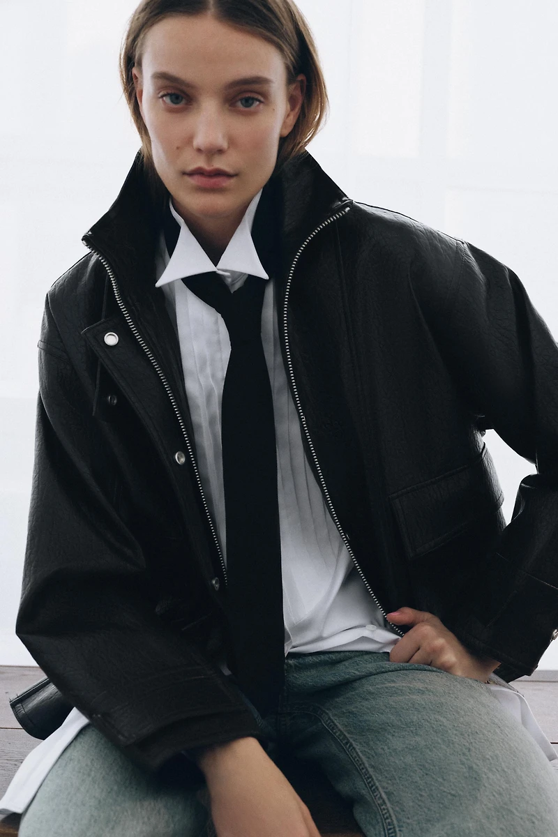 FAUX LEATHER JACKET ZW COLLECTION