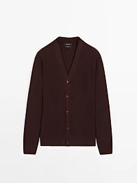 100% cotton textured knit cardigan