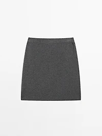 Wool blend mini skirt