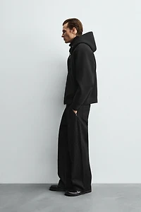 NEOPRENE EFFECT HOODIE SWEATSHIRT