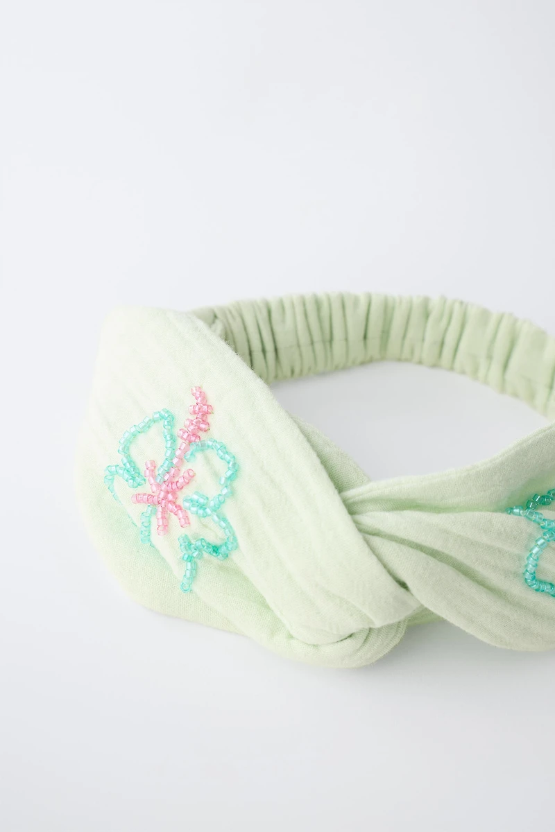 HIBISCUS BEADED HEADBAND