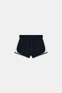 MIXED FABRIC SHORTS