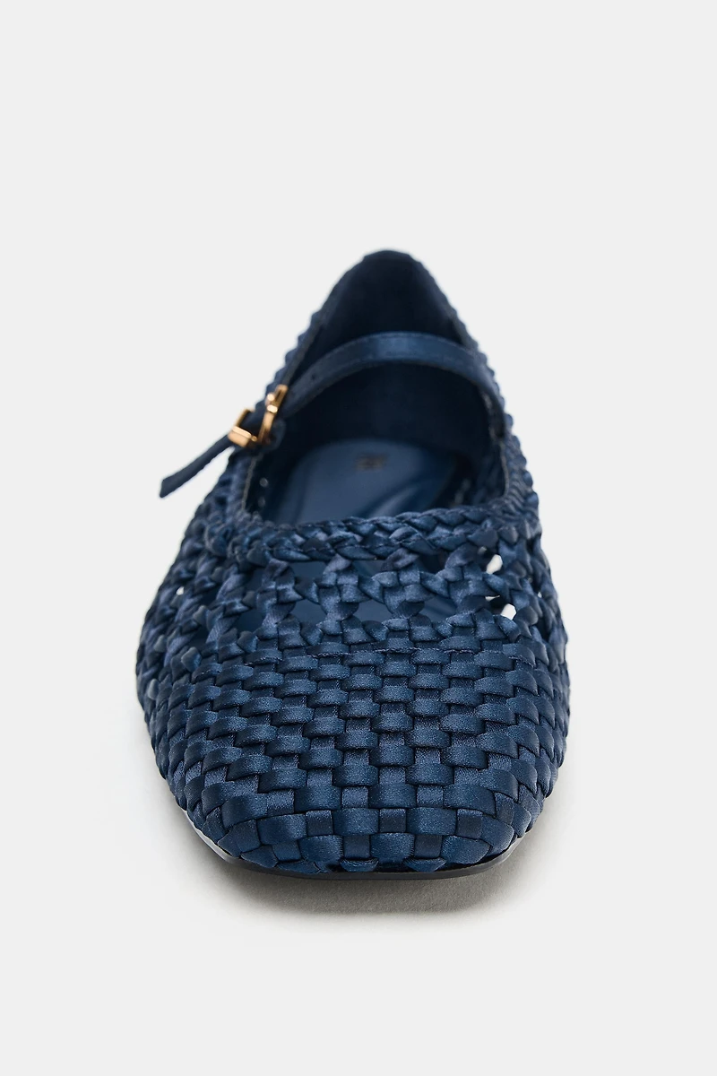 BRAIDED BUCKLE BALLET FLATS