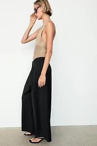 Flowing cropped wide-leg pants