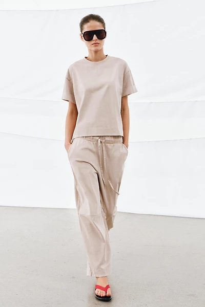HEAVY COTTON WIDE LEG PANTS