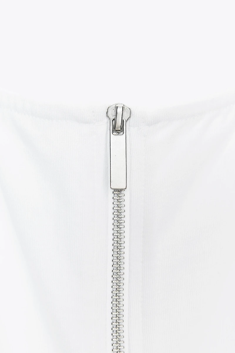 PLEATED ZIP TOP