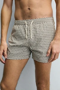 GEOMETRIC PRINT SHORT SWIMSUIT