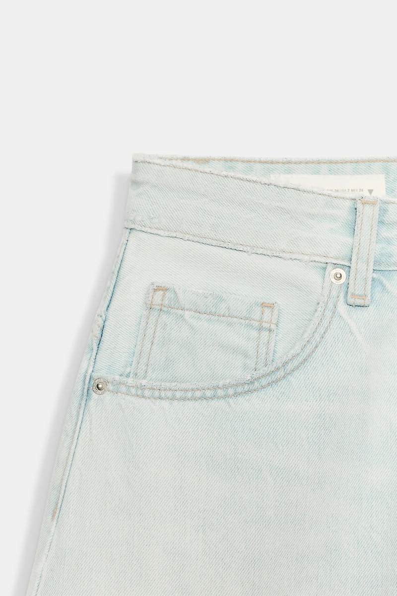 MID-RISE BALLOON DENIM JORTS
