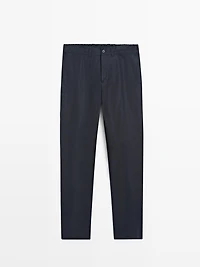 100% linen trousers with elasticated waist