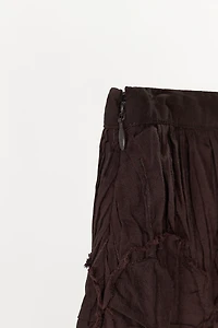 PLEATED CROCHET BLOOMER PANTS