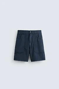 WASHED COTTON BERMUDA SHORTS