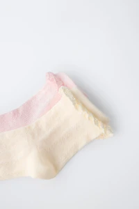 TWO-PACK OF LACE-TRIMMED ANKLE SOCKS