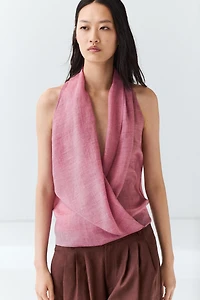 Draped crossover top