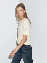 Short sleeve cotton blend T-shirt