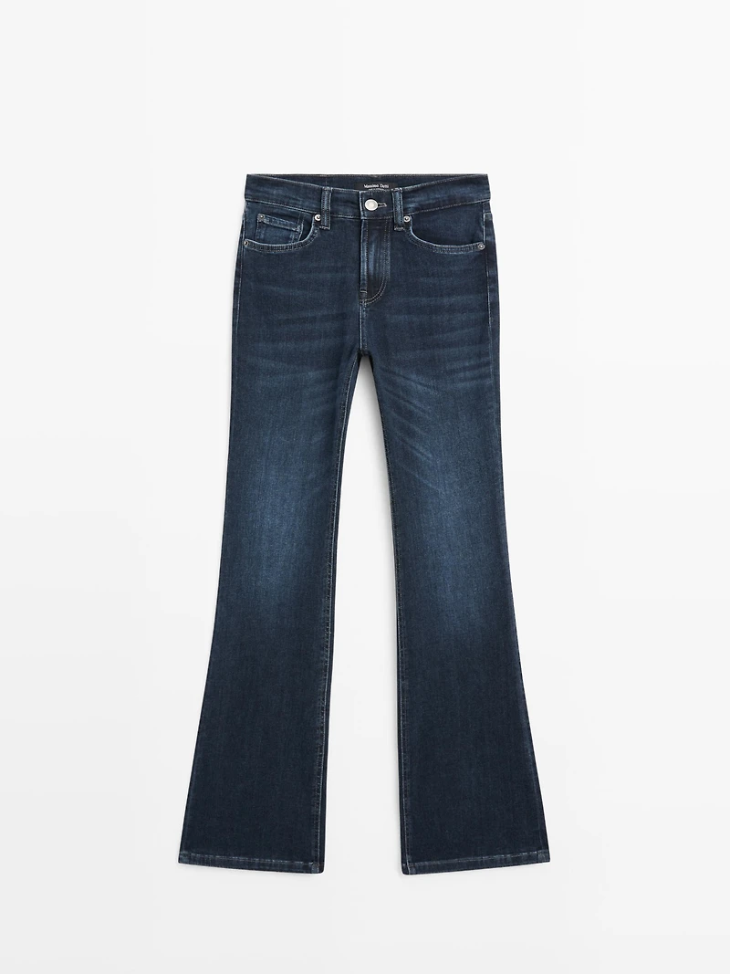 High waist bell bottom skinny jeans