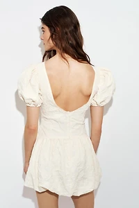 ROBE COURTE BALLON JACQUARD
