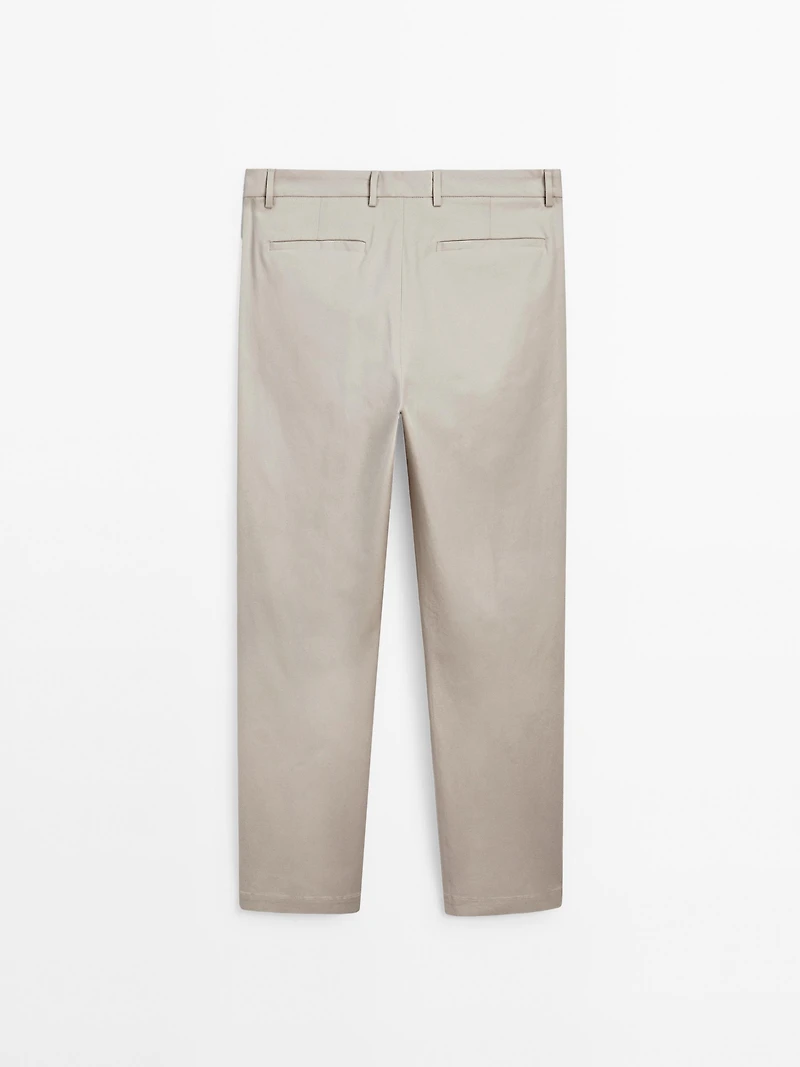 Slim fit textured trousers