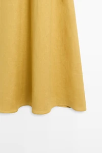 100% linen long halterneck dress