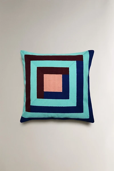SQUARE COTTON THROW PILLOW COVER X COLLAGERIE
