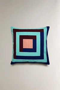 SQUARE COTTON THROW PILLOW COVER X COLLAGERIE