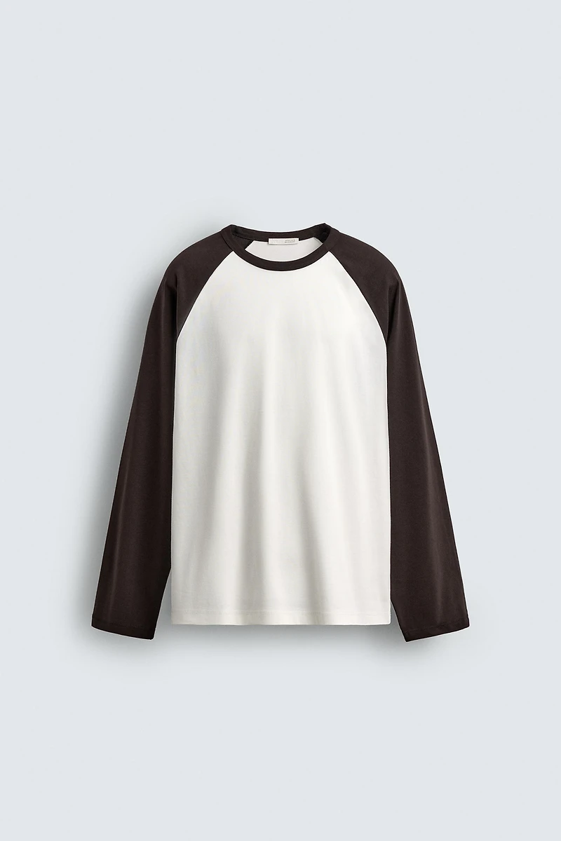 COLOR BLOCK RAGLAN SLEEVE T-SHIRT
