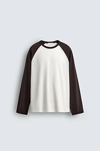 COLOR BLOCK RAGLAN SLEEVE T-SHIRT