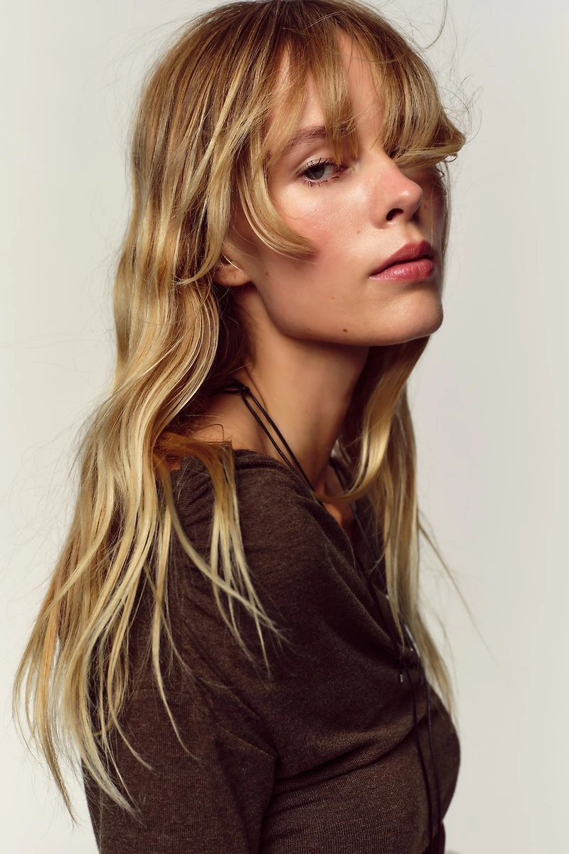 TOP DRAPÉ DÉCOLLETÉ CACHE-CŒUR