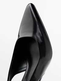 Leather high-heel mules
