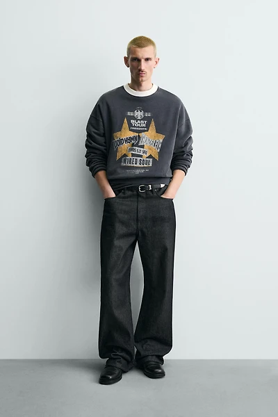 WASHED PRINT SWEATSHIRT