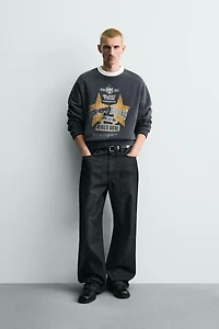 WASHED PRINT SWEATSHIRT