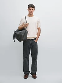 Textured knit short sleeve T-shirt