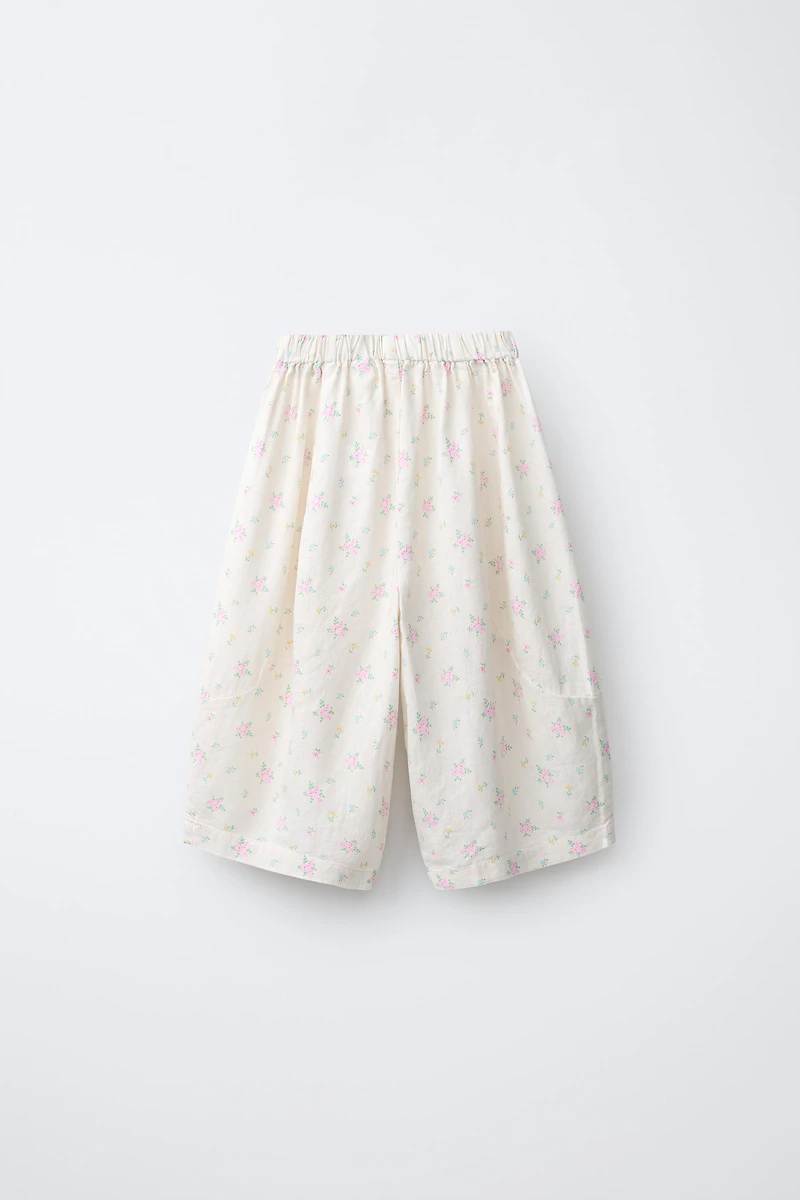 FLORAL LINEN PANTS