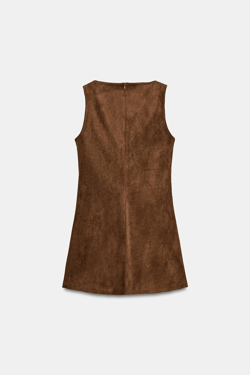 FAUX SUEDE SHORT DRESS