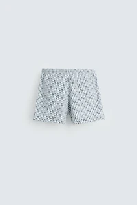 MAILLOT DE BAIN SEMI-LONG À IMPRIMÉ GÉOMÉTRIQUE