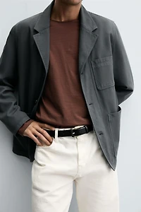 TEXTURED RELAXED FIT BLAZER