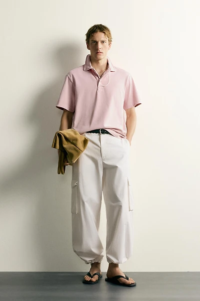 REGULAR FIT TEXTURED POLO