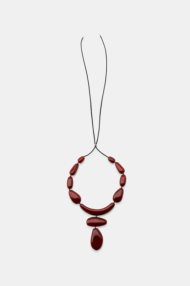 RESIN MIX BALL NECKLACE